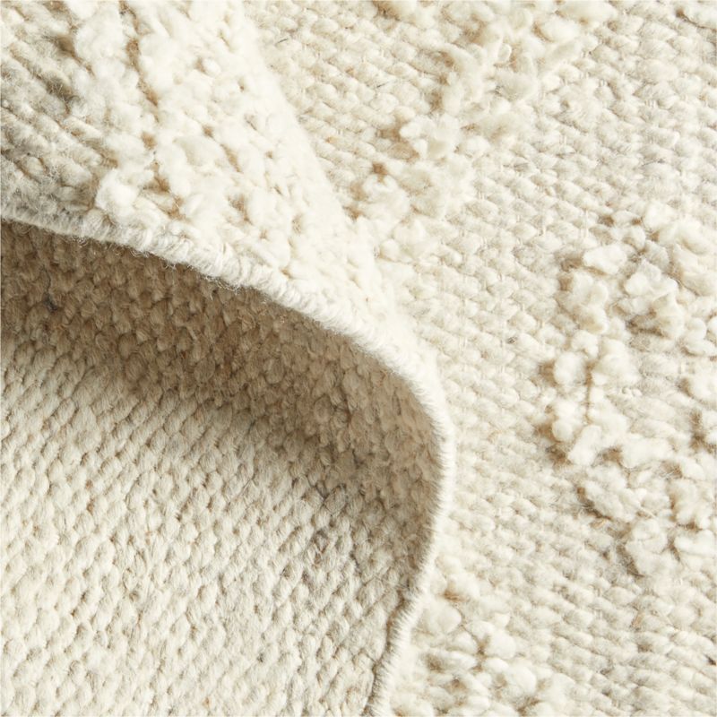 Zermatt Wool Ivory White Rug Swatch 12"x18"