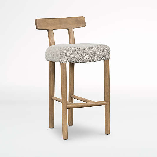 Ziady Brunswick Pebble Upholstered Wood Bar Stool