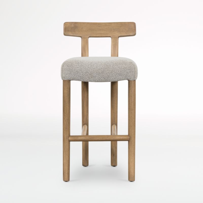 Ziady Brunswick Pebble Upholstered Wood Bar Stool