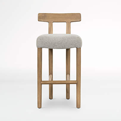 Ziady Brunswick Pebble Upholstered Wood Bar Stool