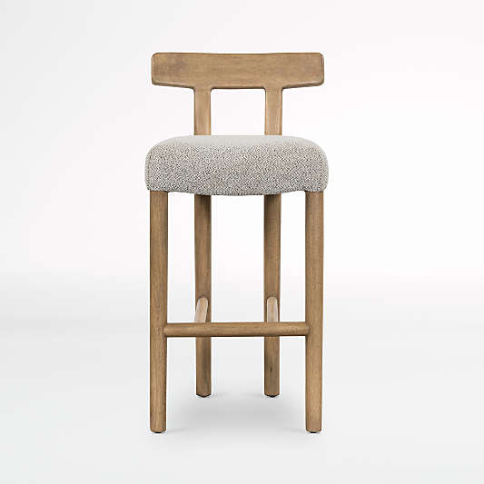 Ziady Brunswick Pebble Upholstered Wood Counter Stool