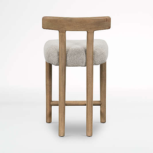 Ziady Brunswick Pebble Upholstered Wood Counter Stool