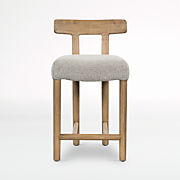 Ziady Brunswick Pebble Upholstered Wood Counter Stool