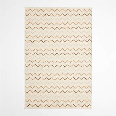 Ziggy Flatweave Wool and Cotton Neutral Kids Area Rug 5'x8'