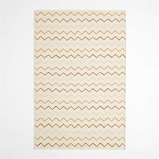 Ziggy Flatweave Wool and Cotton Neutral Kids Area Rug 8'x10'