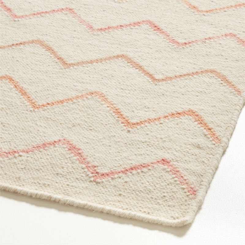 Ziggy Flatweave Wool and Cotton Pink Kids Colorful Area Rug 5'x8' - image 2 of 4