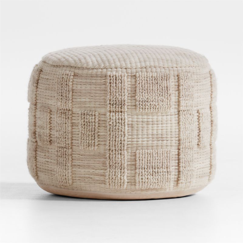 Zio Arctic Ivory Kids Pouf