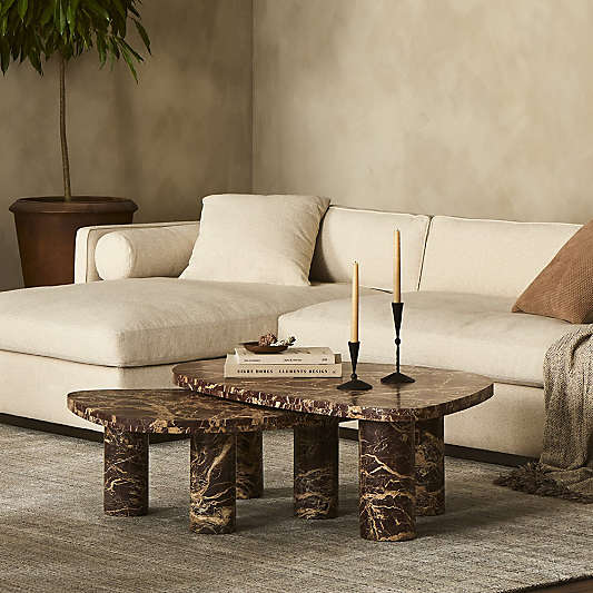 Zion Merlot Marble Nesting Coffee Tables