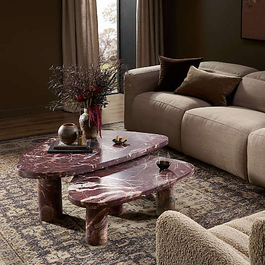 Zion Merlot Marble 36" Coffee Table