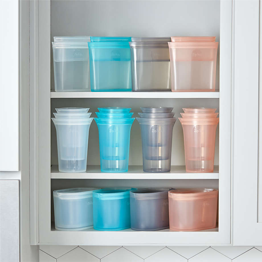 Zip Top Short Cup in Frost - Reusable Silicone Bags & Containers