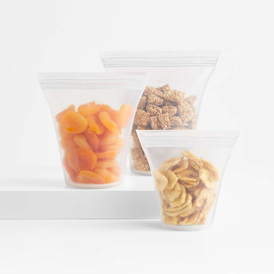Zip Top Starter Bag Set in Gray - Reusable Silicone Bags & Containers