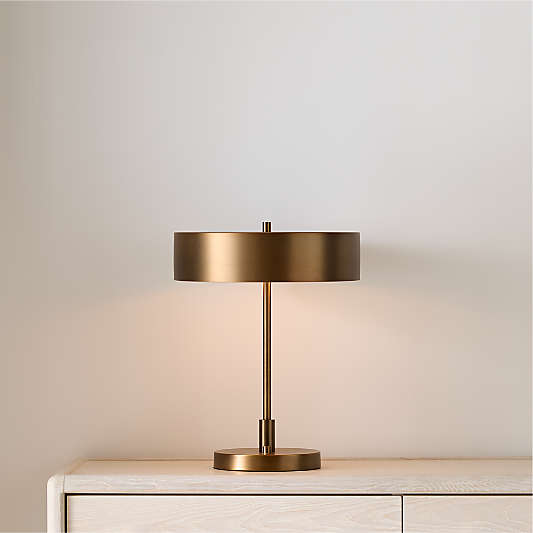 Zain Brass Table Lamp with USB Port 18"