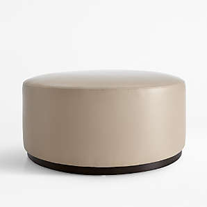 Tail Ottomans Crate And Barrel, Leather Coffee Table Ottoman Round