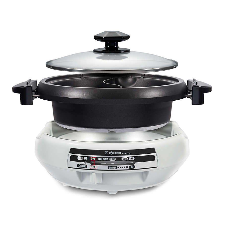 Zojirushi Gourmet d'Expert Electric Skillet with Yin Yang Hot Pot + Reviews | Crate & Barrel