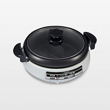Aroma Stainless Steel 2 in 1 Hot Pot with Glass Lid, White 2.5 L (AMC-130)  1 count