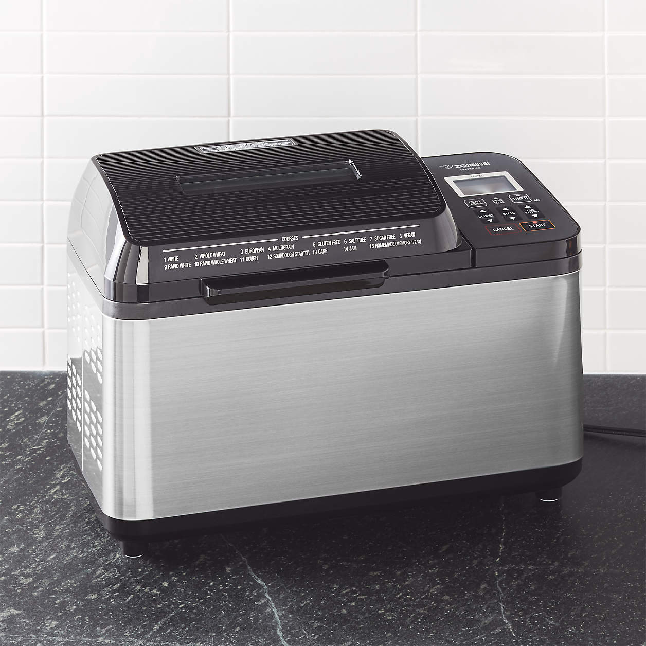 Zojirushi Home Bakery Virtuoso Plus Breadmaker + Reviews | Crate & Barrel