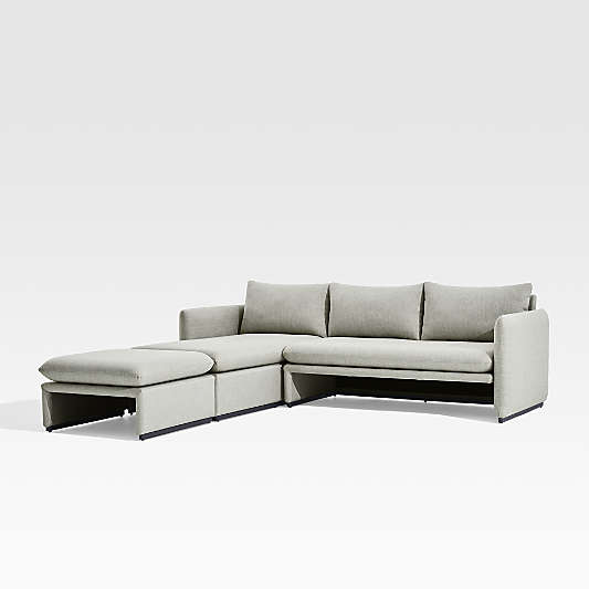 Zuma Outdoor Upholstered 2-Piece Sectional with Left-Arm Chaise and Ottoman