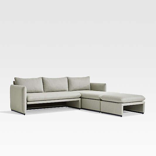 Zuma Outdoor Upholstered 2-Piece Sectional with with Right-Arm Chaise and Ottoman