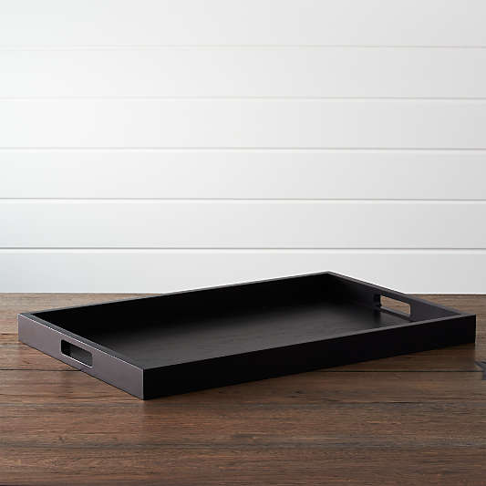 Zuma Black Rectangular Tray