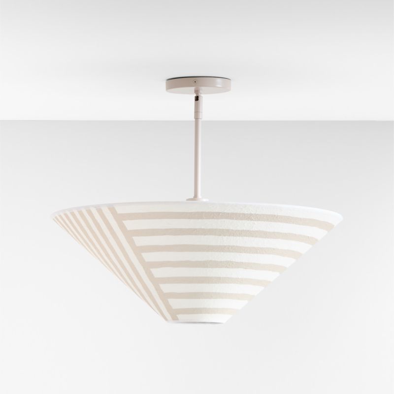 Zuri Stripe Paper-Mache Kids Semi-Flush Mount Ceiling Light - image 3 of 6