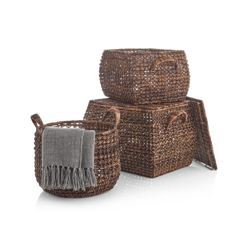 Zuzu Large Rectangular Handwoven Basket with Lid - image 5 of 10