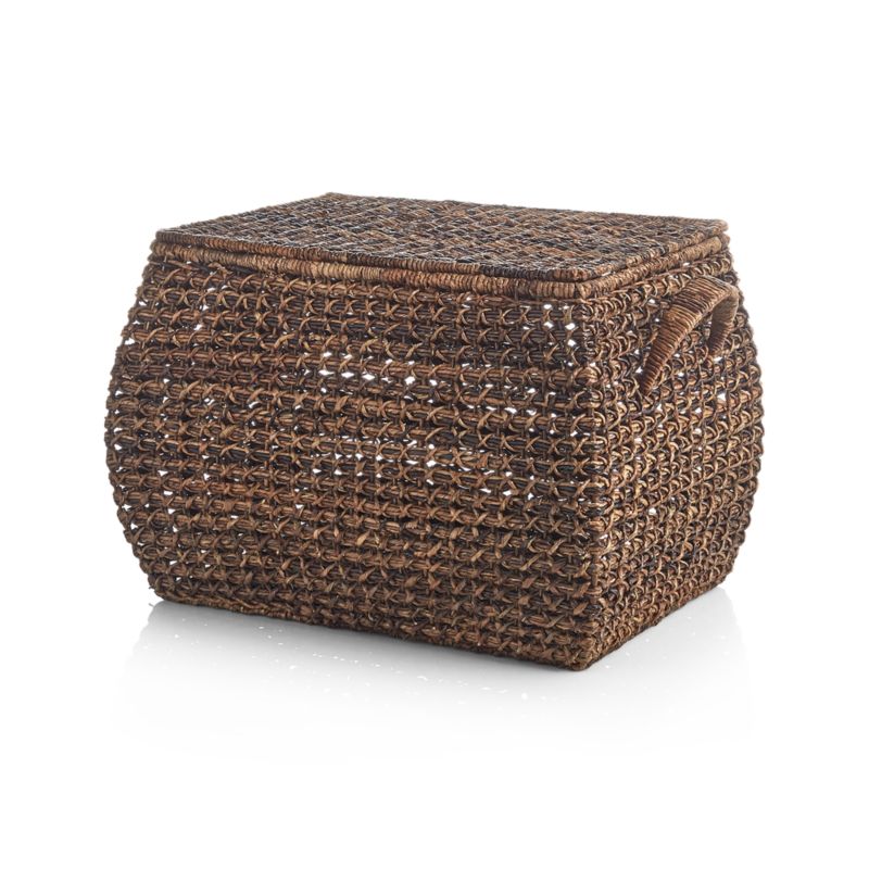 Zuzu Large Rectangular Handwoven Basket with Lid - image 6 of 10