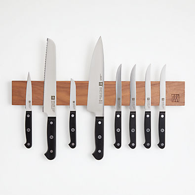 View ZWILLING ® J.A. Henckels Gourmet 9-Piece Knife Set with Walnut Magnetic Knife Bar details