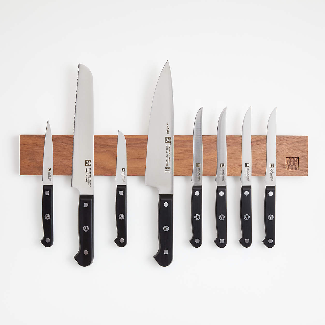 ZWILLING J.A. Henckels Gourmet 9-Piece Knife Set with Walnut Magnetic ...