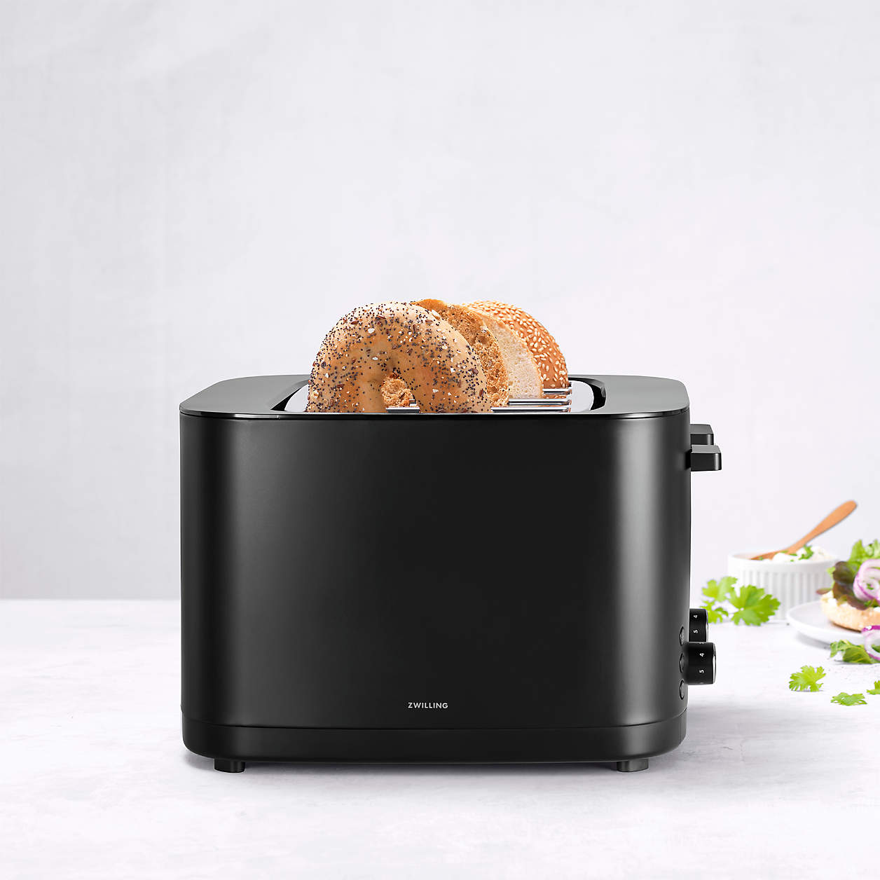 ZWILLING Enfinigy Matte Black 2Slice Toaster + Reviews Crate & Barrel