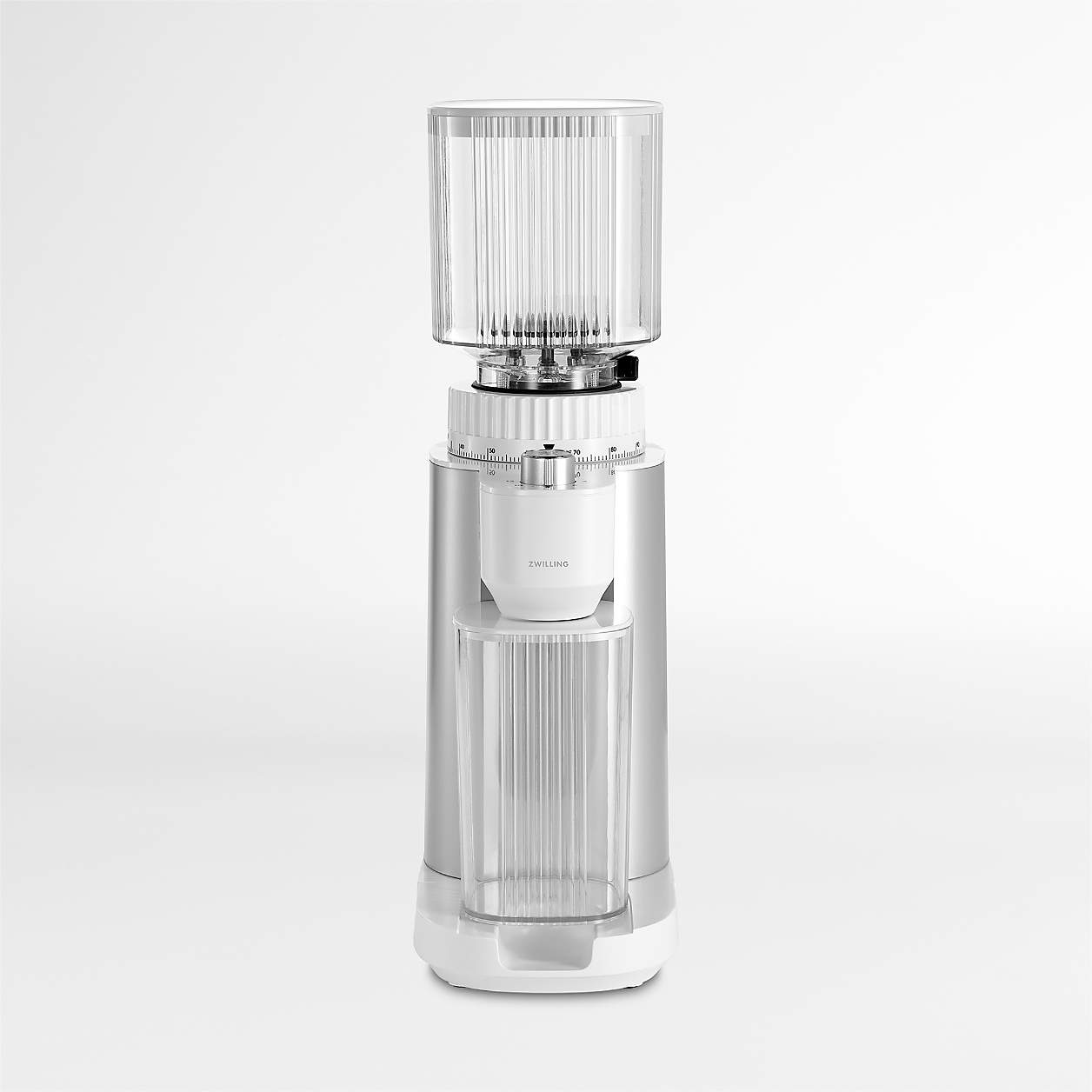 ZWILLING Enfinigy Silver Conical Burr Grinder + Reviews Crate & Barrel