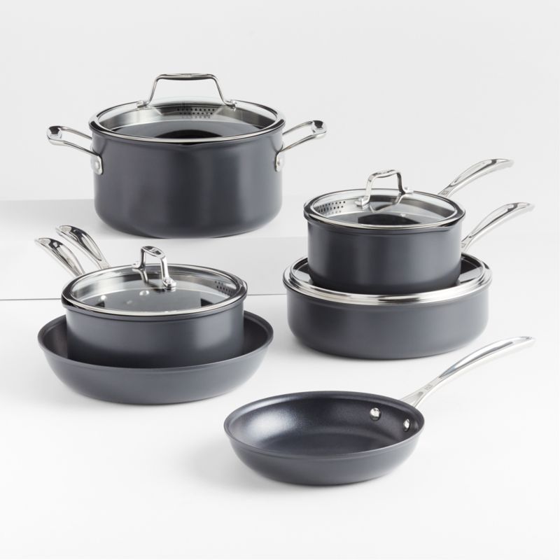 Crate & Barrel EvenCook Ceramic Deep Teal Ceramic Nonstick 8-Piece Cookware  Set with Bonus + Reviews