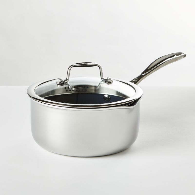 Crate & Barrel EvenCook Core 3.5 Qt. Stainless Steel Saucepan with