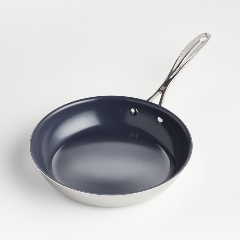 Crate & Barrel EvenCook Ceramic Denim Ceramic Nonstick Fry Pans, Set of 2 +  Reviews