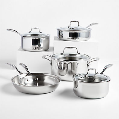 View Zwilling ® Clad Xtreme 10-Piece Polished Stainless Steel Cookware Set details