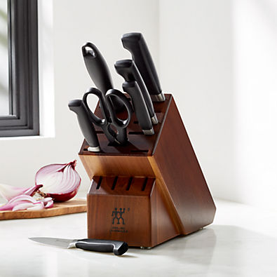 View ZWILLING ® Four-Star 8-Piece Acacia Knife Set details