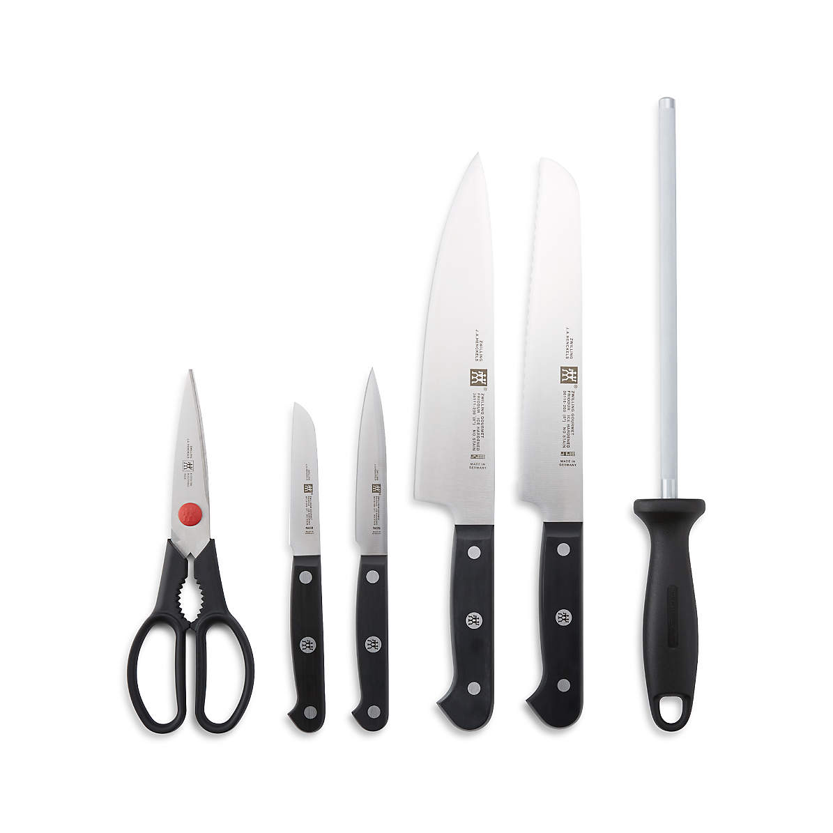 ZWILLING J.A. Henckels Gourmet 5-Piece White Canister Knife Set +