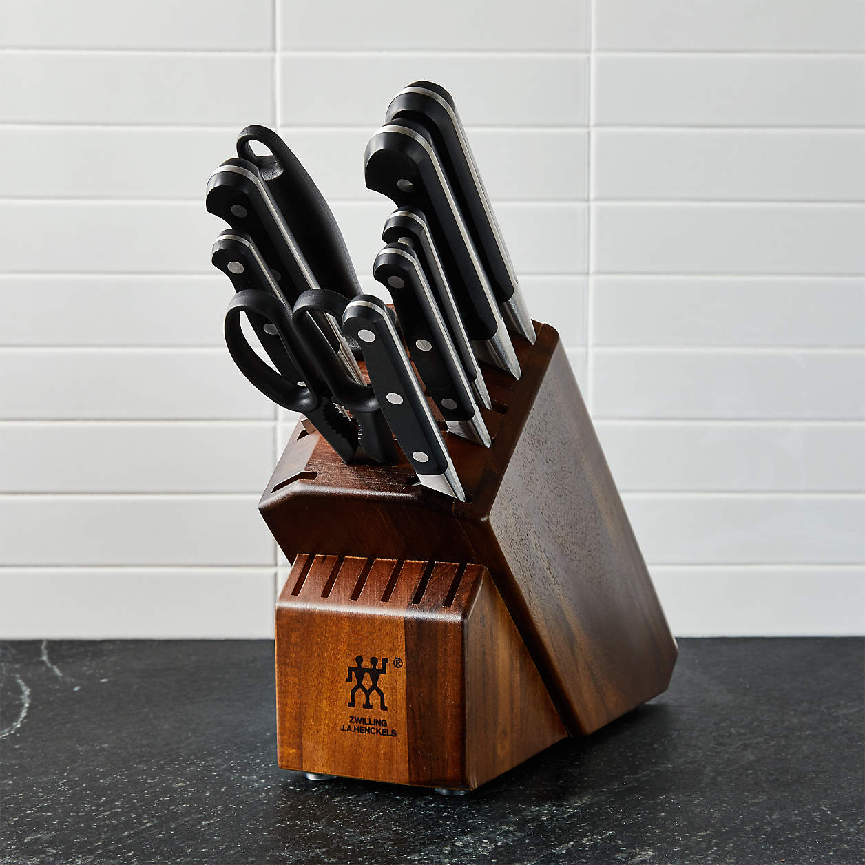 ZWILLING ® J.A. Henckels Pro 10-Piece Acacia Block Knife Set