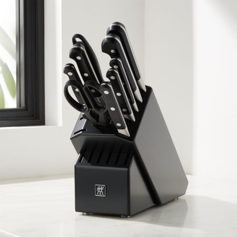 ZWILLING J.A. Henckels Pro 10Piece Black Block Knife Set Crate & Barrel
