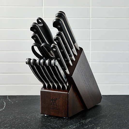 ZWILLING ® J.A. Henckels Pro 16-Piece Walnut Block Knife Set