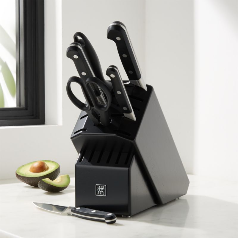 ZWILLING J.A. Henckels Pro 7Piece Black Block Knife Set Crate & Barrel