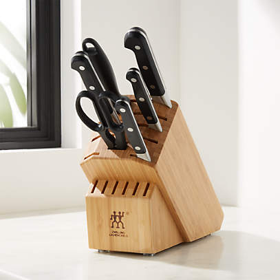 ZWILLING J.A. Henckels Pro 7-Piece Natural Block Knife Set + Reviews, Crate & Barrel