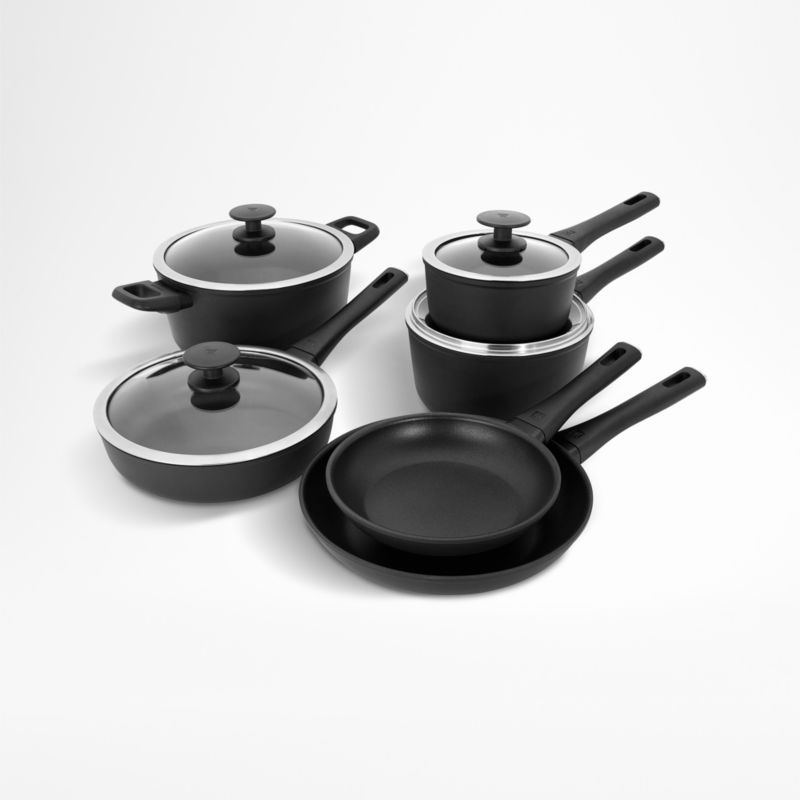 Crate & Barrel EvenCook Ceramic Grey Ceramic Nonstick 8-Piece Cookware Set  with Bonus + Reviews