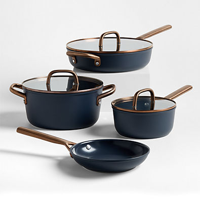 View ZWILLING ® Milano Navy Ceramic Non-Stick 7-Piece Cookware Set details