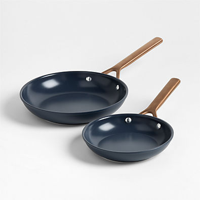 View ZWILLING ® Milano Navy Ceramic 8" and 10" Non-Stick Fry Pans Set details