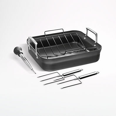 View Zwilling ® Motion 17"x14" Hard-Anodized Aluminum Roasting Pan details