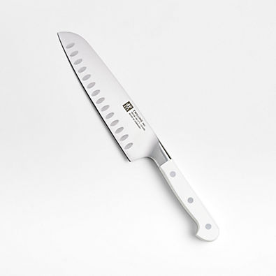 View ZWILLING ® Pro Le Blanc 7" Slim Hollow-Edge Santoku Knife details