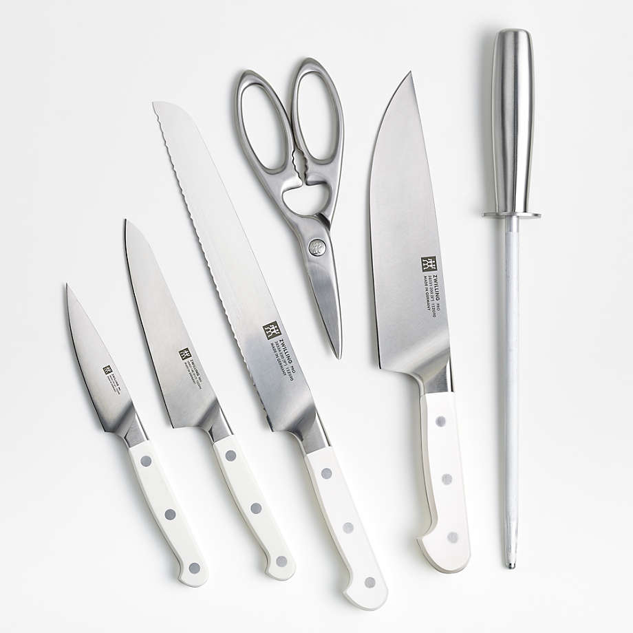 Zwilling J. A. Henckels Pro 7-Piece Block Set with Bonus Sharpener - Silver