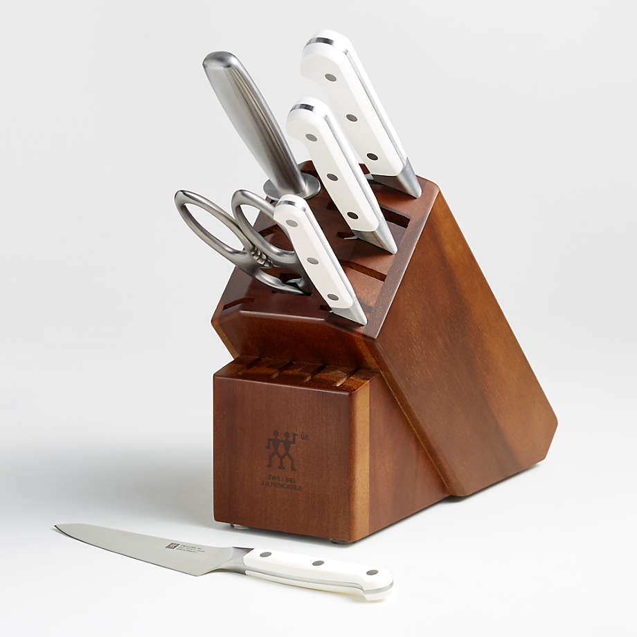  ZWILLING Pro Le Blanc 7-pc Self-Sharpening Knife Block Set:  Home & Kitchen