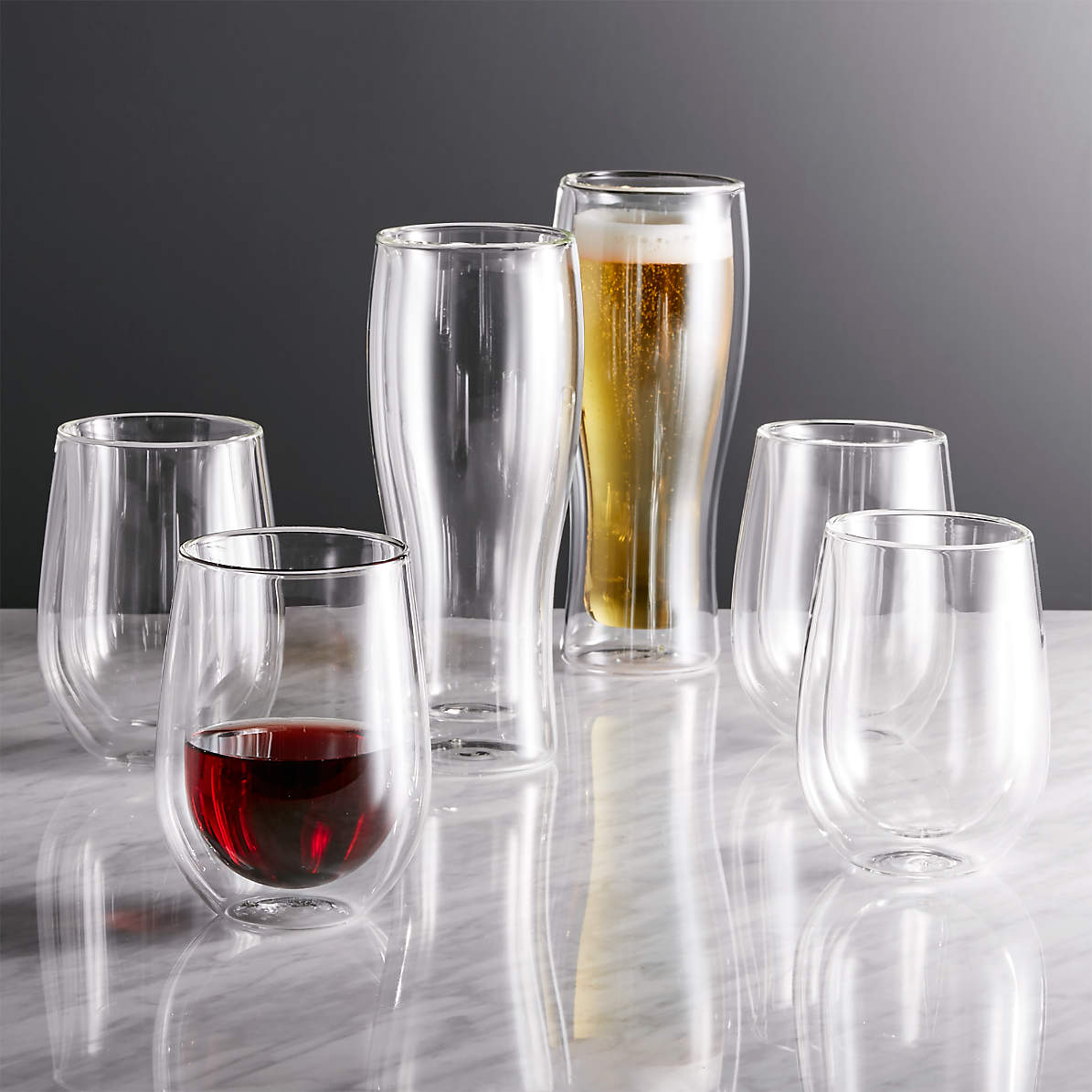 ZWILLING Sorrento 2-pc Double-Wall Stemless White Wine Glass Set