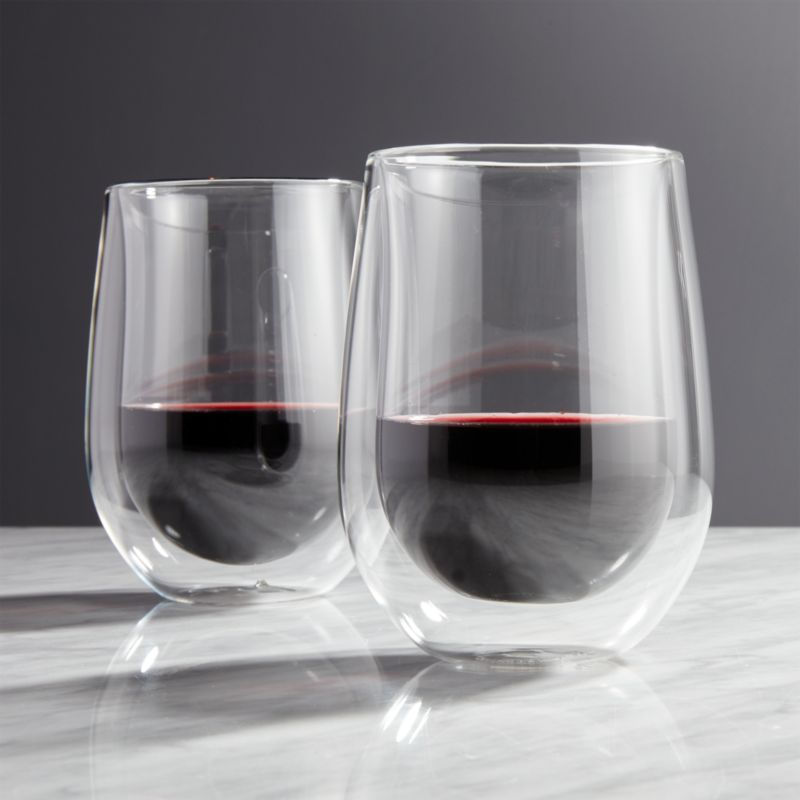 Zwilling Sorrento Double-Wall Red Wine Glasses, Set of 2 + Reviews | Crate  & Barrel